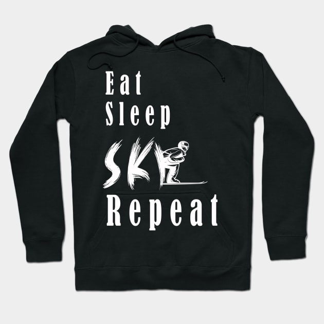 eat sleep ski repeat Hoodie by dex1one